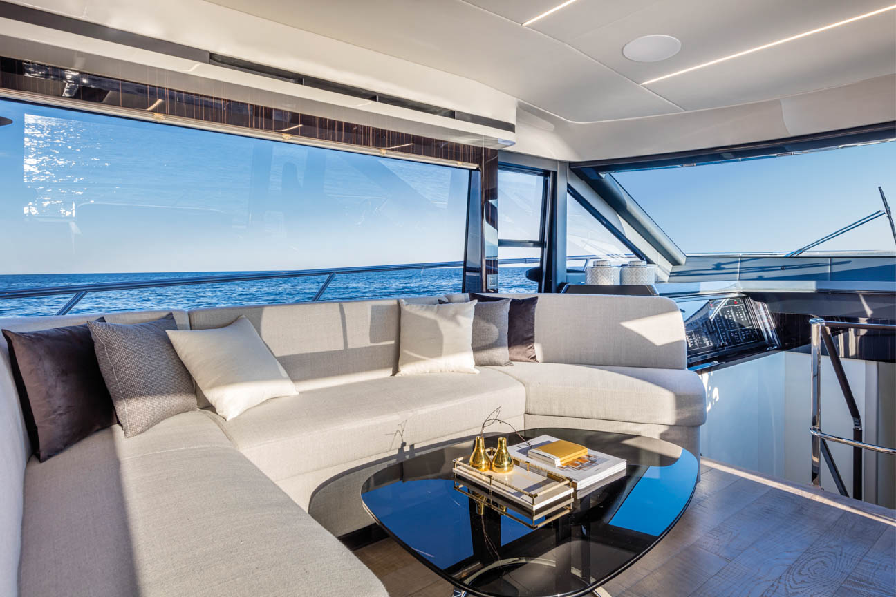 Absolute 62 Fly Emilia II yacht charter in Mallorca — aft deck and swim platform ready for a day of swimming, from Marina Port de Mallorca, Palma.