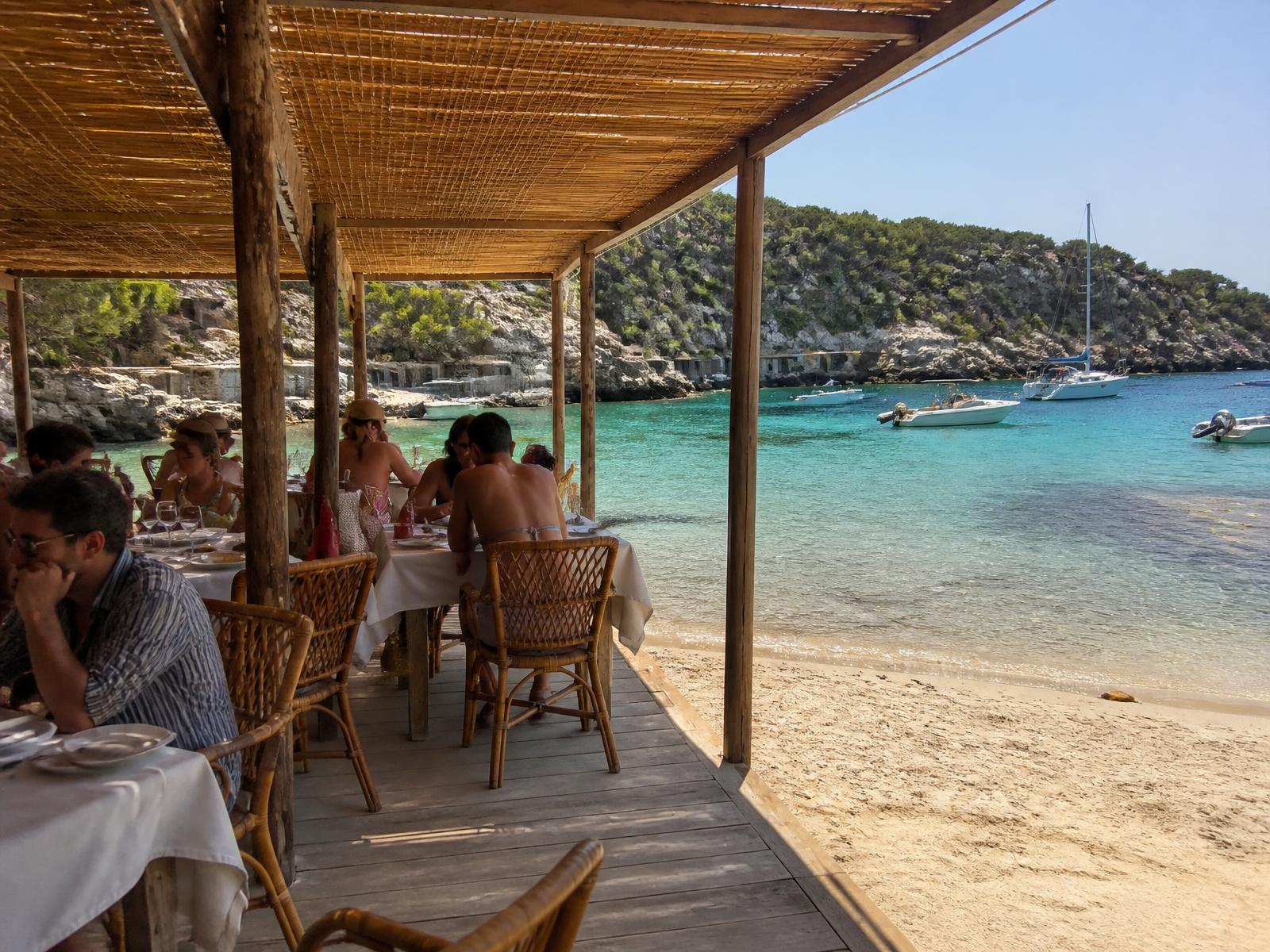 Beso Beach, Palmanova — beach club reachable by yacht from Puerto Portals, Mallorca