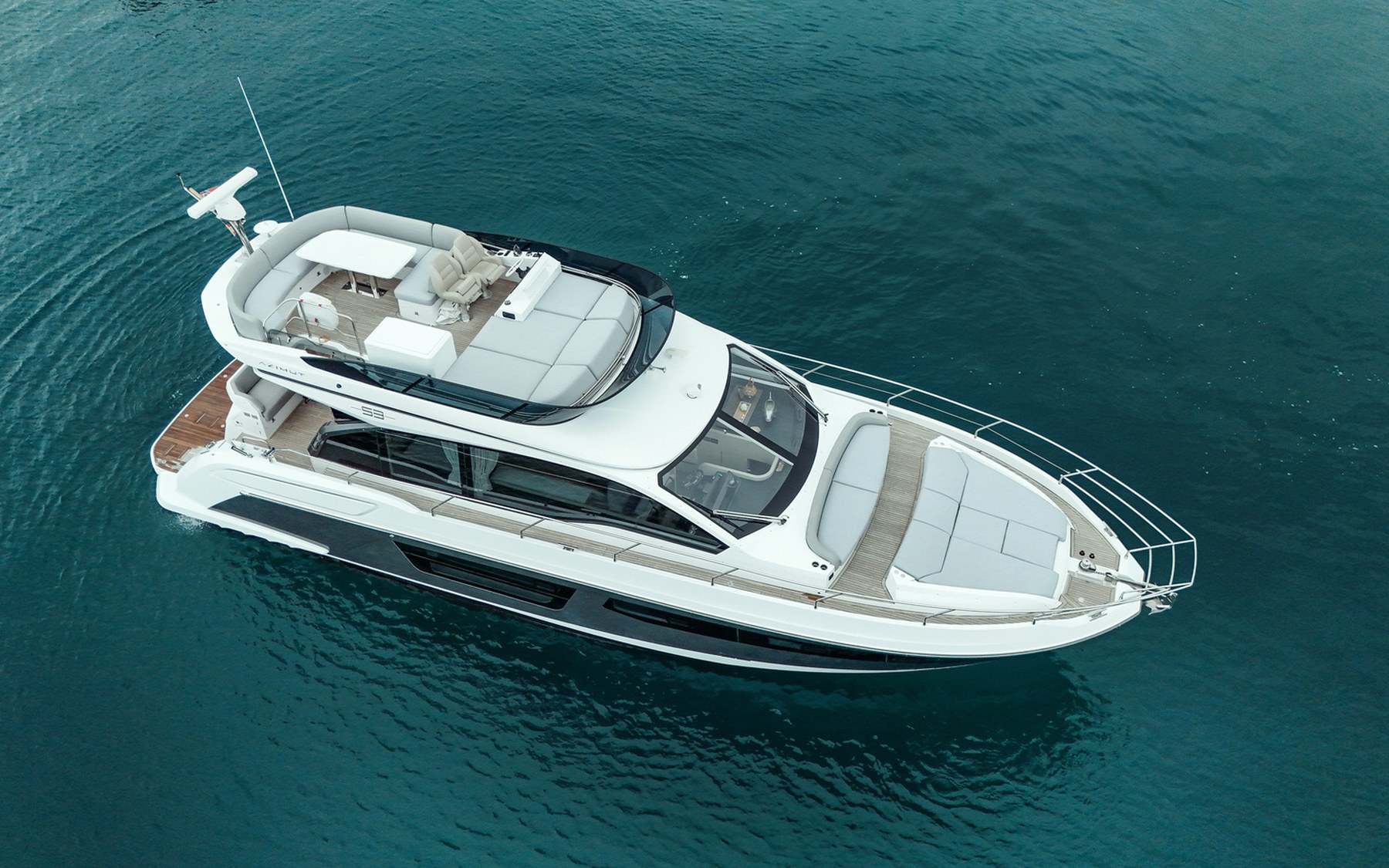 Azimut 53 Sea Shell yacht charter in Mallorca — helm station and interior details, from Marina Palma, La Lonja.