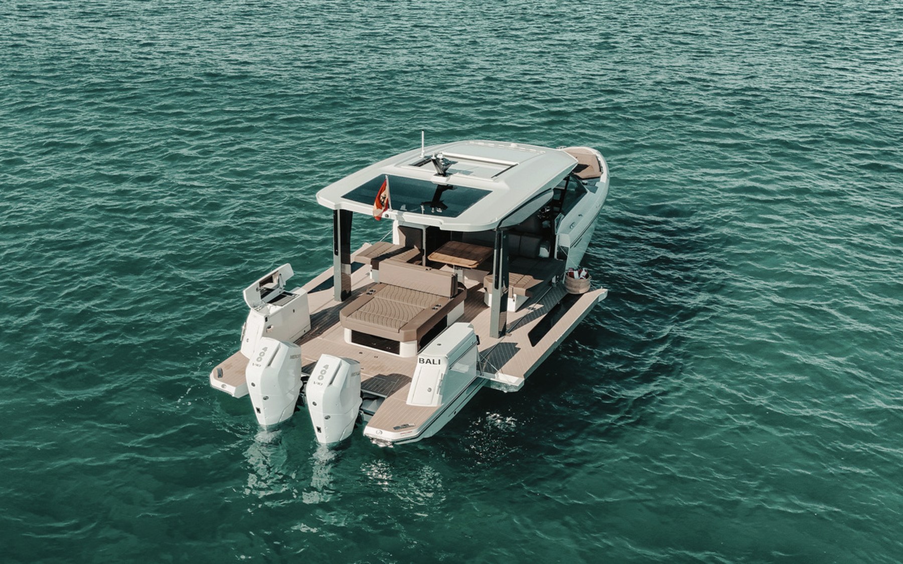 Saxdor 400 GTO Bali yacht charter in Mallorca — helm station and interior details, from Marina Palma, La Lonja.